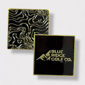 Two-Sided Metal Golf Ball Marker – Black / Gold