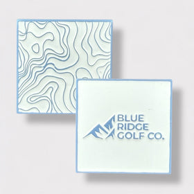 Two-Sided Metal Golf Ball Marker – Carolina Blue / Pure White