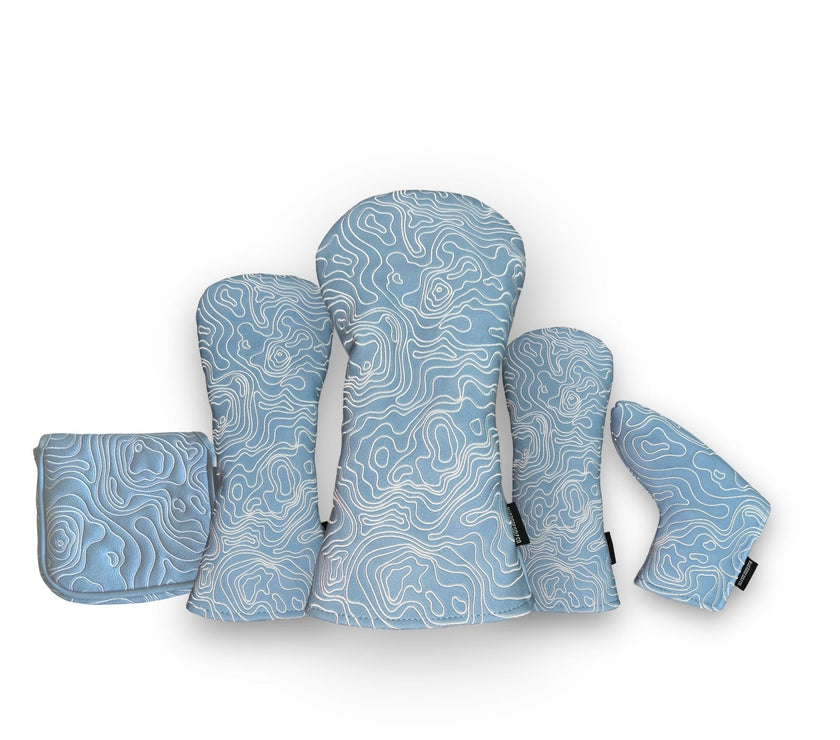 Topographic Edition - Carolina Blue / Embroidered Pure White