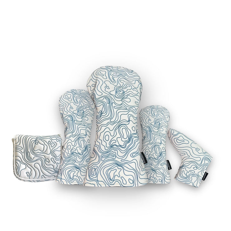 Topographic Edition - Pure White / Embroidered Carolina Blue