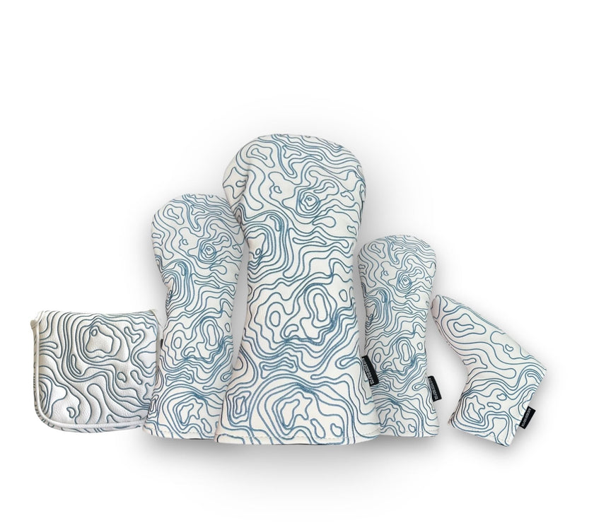 Topographic Edition - Pure White / Embroidered Carolina Blue