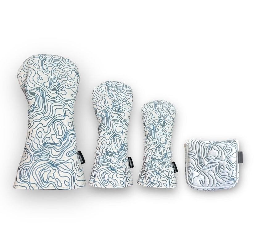 Topographic Edition - Pure White / Embroidered Carolina Blue