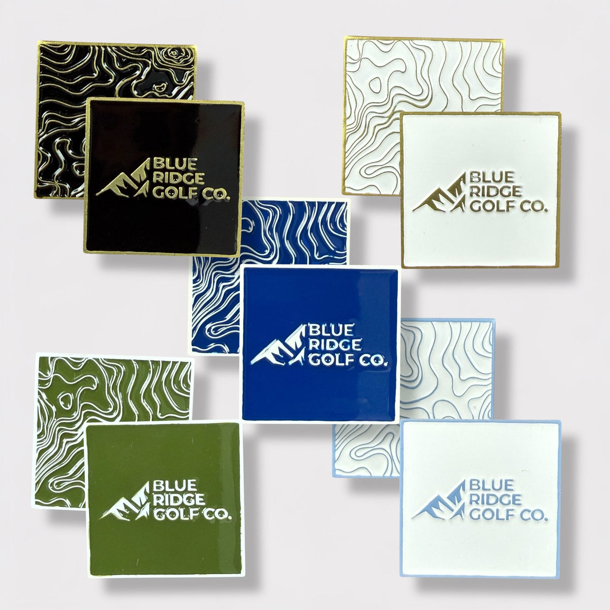 Two-Sided Metal Golf Ball Marker Set – 5 Colors | Blue Ridge Golf Co.