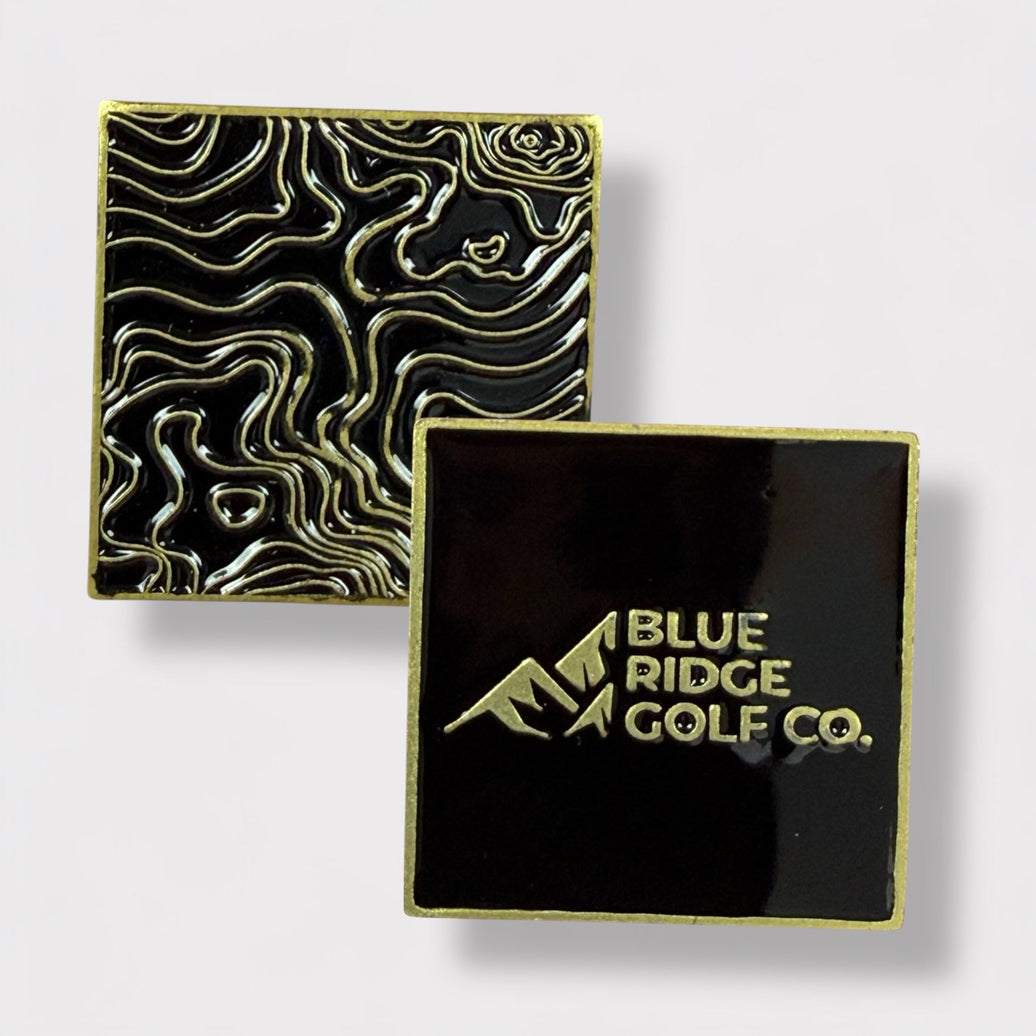 Two-Sided Metal Golf Ball Marker – Black / Gold