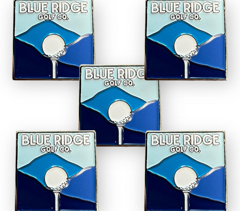 Metal Golf Ball Marker – Blue Ridge Mountains Background Set of 5