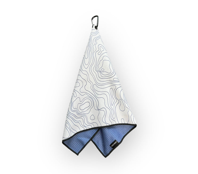 Waffle Pattern Golf Towel Topographic Edition