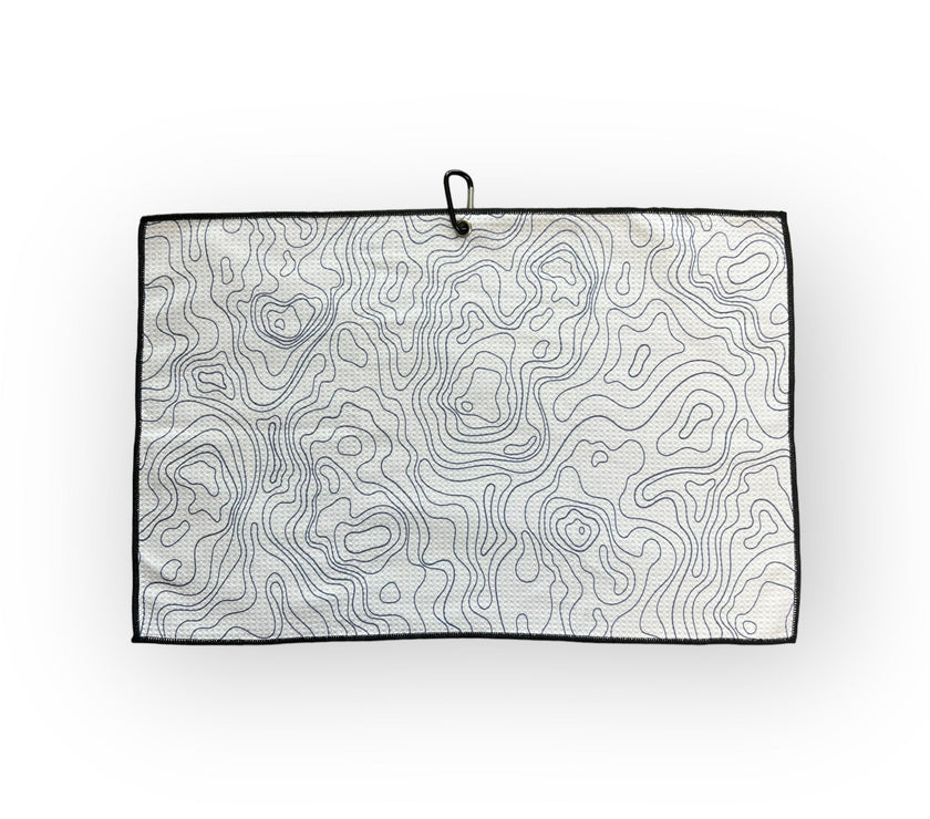 Waffle Pattern Golf Towel Topographic Edition Flat