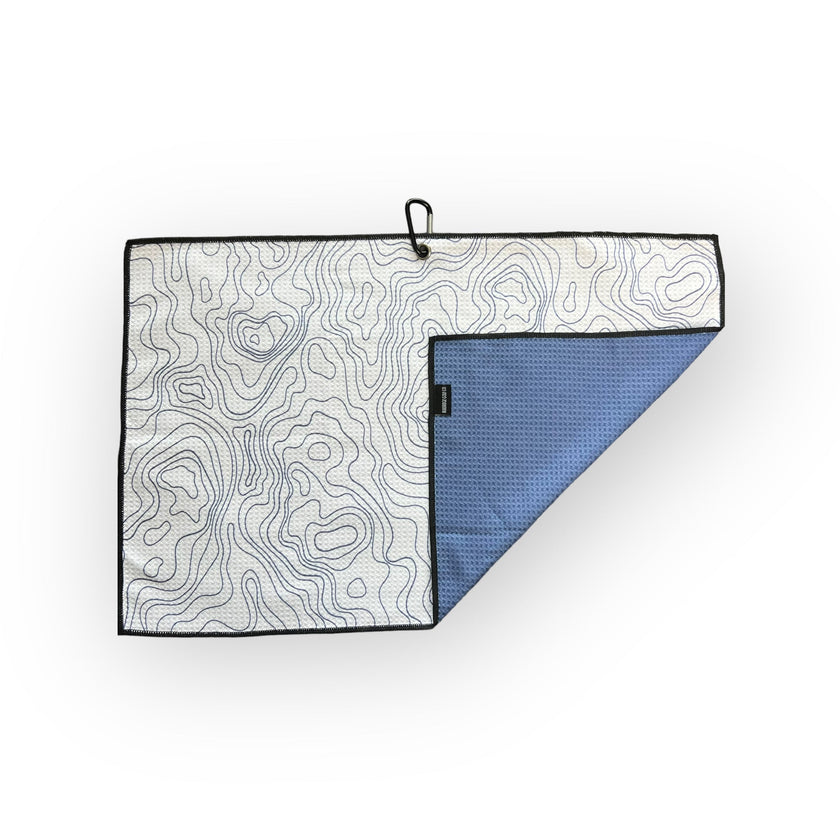 Waffle Pattern Golf Towel Topographic Edition Flat Reverse