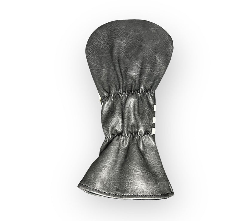 Grey Leather Golf Club Headcover – Driver Reverse Side