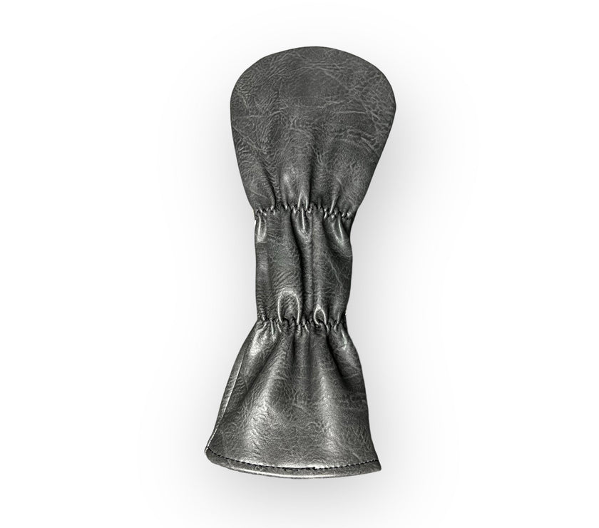 Grey Leather Golf Club Headcover – 3 Wood Reverse Side