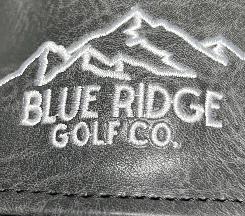 Grey Leather Golf Club Headcover Embroidered Logo
