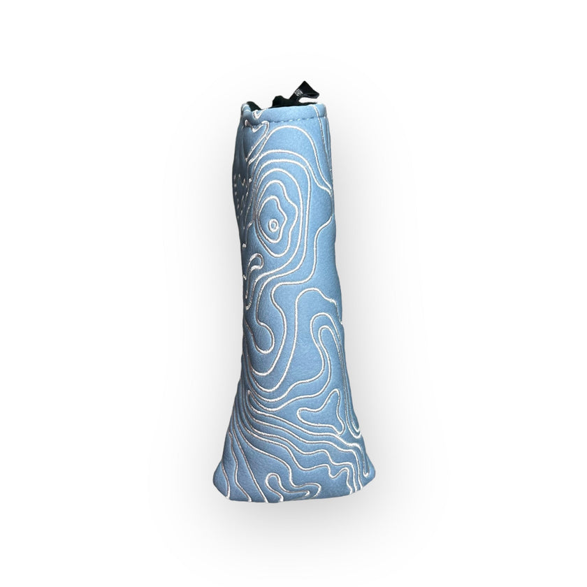 Carolina Blue Topographic Golf Club Headcover – Putter Reverse