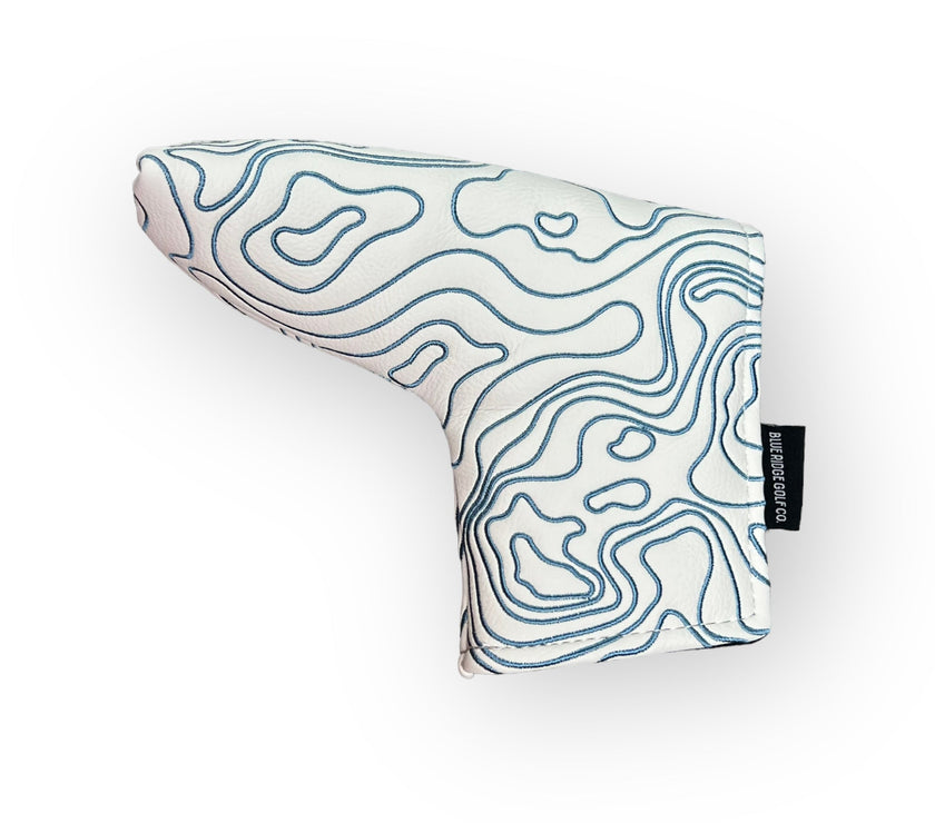Pure White Topographic Golf Club Headcover – Putter