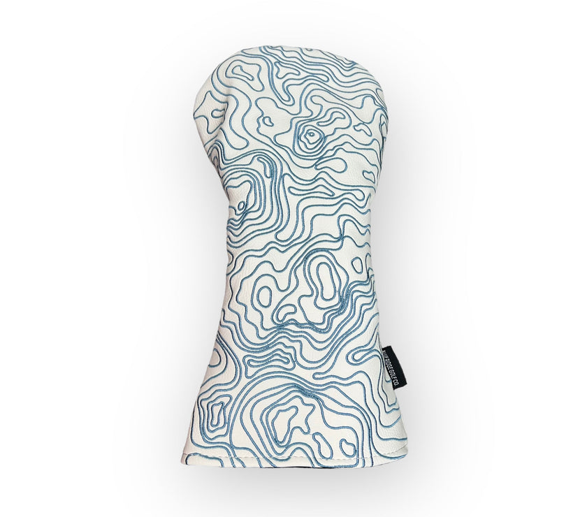 Pure White Topographic Golf Club Headcover – Driver