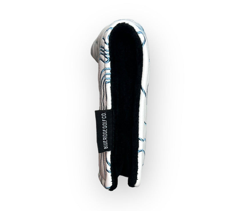 Pure White Topographic Golf Club Headcover – Putter Magnetic Closure
