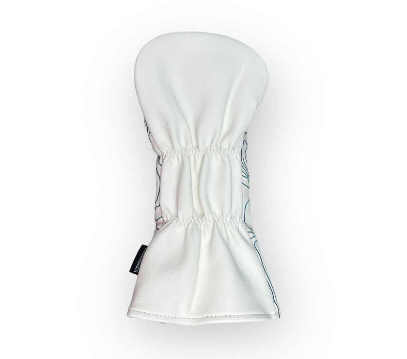 Pure White Topographic Golf Club Headcover – Driver Reverse
