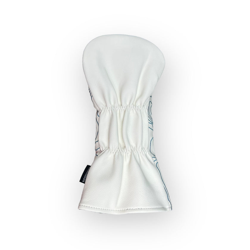 Pure White Topographic Golf Club Headcover – Driver Reverse