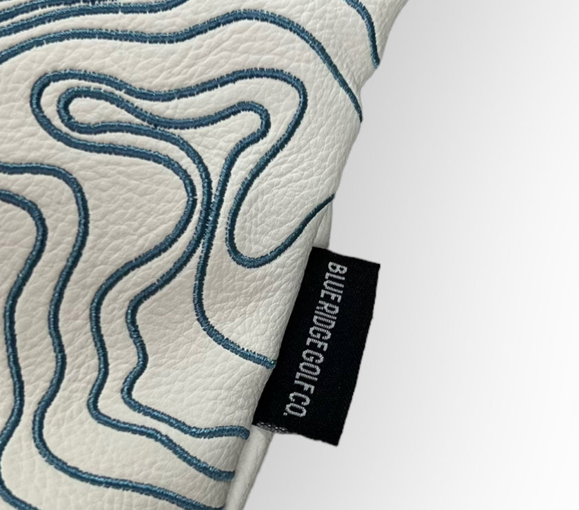 Pure White Topographic Golf Club Headcover – Blue Ridge Golf Co Product Tag