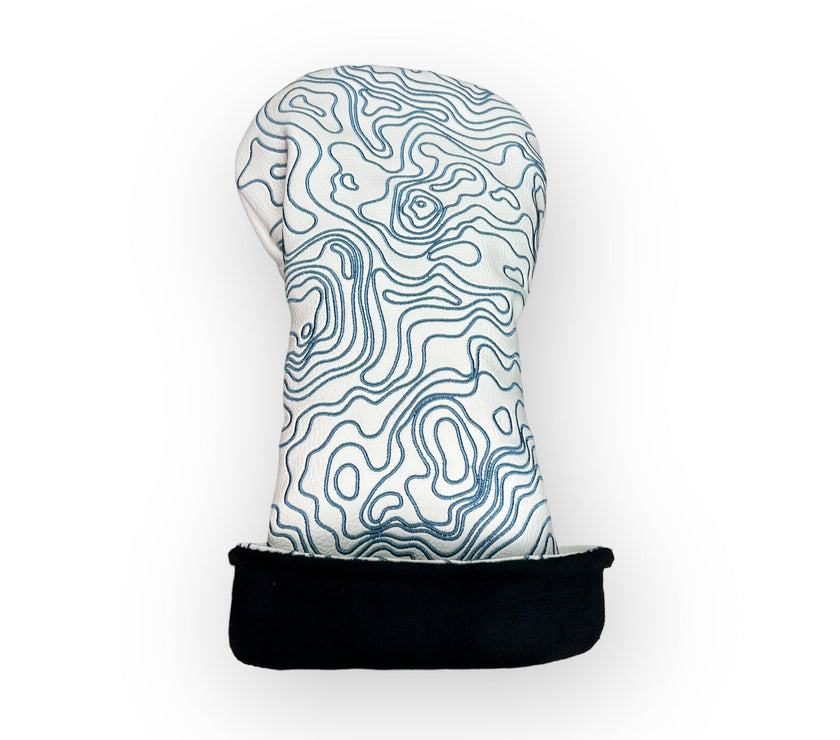 Pure White Topographic Golf Club Headcover – Interior