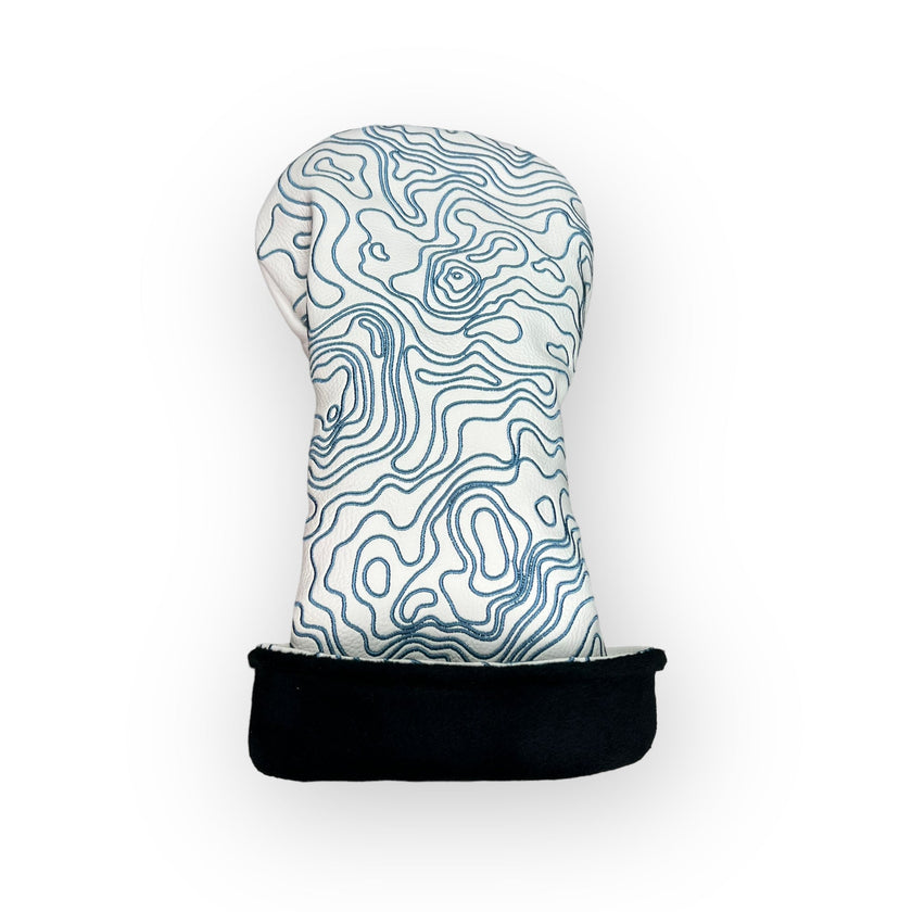 Pure White Topographic Golf Club Headcover – Interior