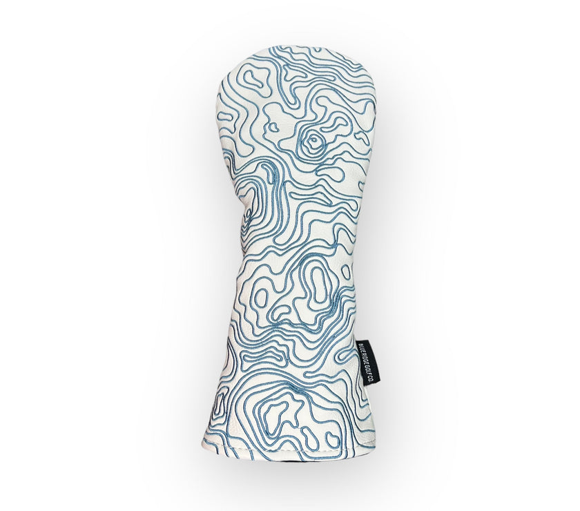 Pure White Topographic Golf Club Headcover – 3 Wood