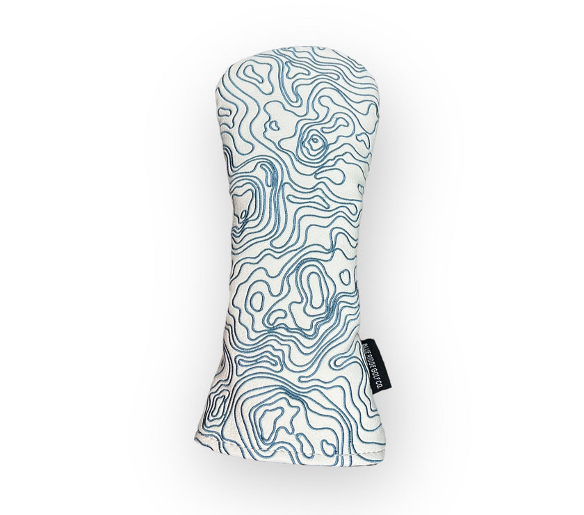 Pure White Topographic Golf Club Headcover – Hybrid